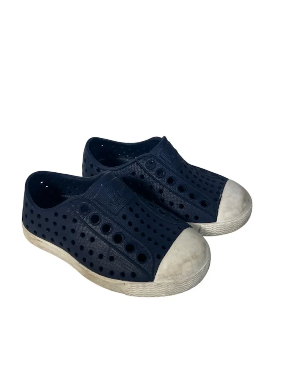 Native Jefferson Sneaker Unisex Toddler C4 Navy Blue White Water Shoes